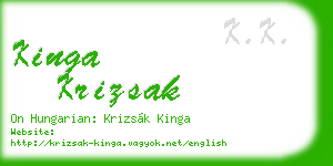kinga krizsak business card
