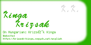 kinga krizsak business card